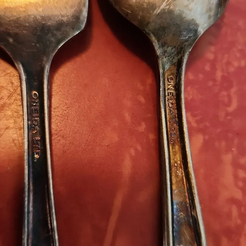 Vintage Oneida Toddler Metal Fork and Spoon Set